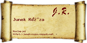 Junek Róza névjegykártya